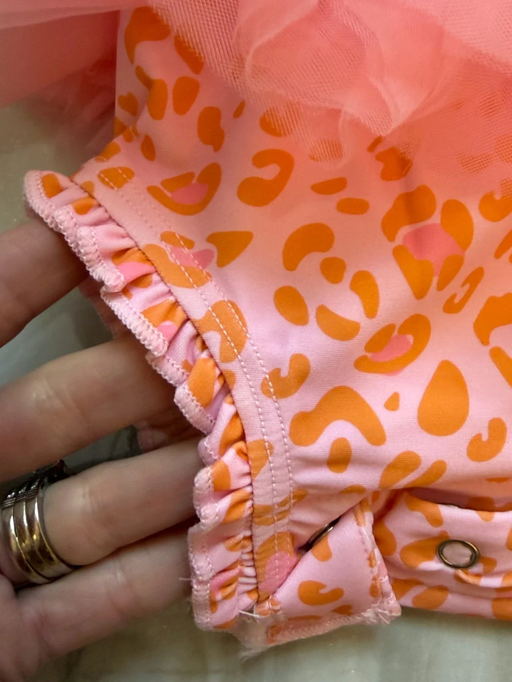 NWT RuffleButts Colorful Leopard Print Tulle Skirt Rashguard Swimsuit girls 0-3M